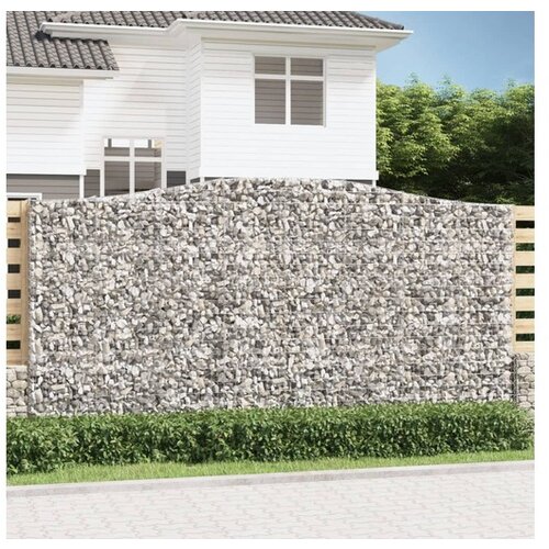 VidaXL Obokane gabion ko&amp;scaron;are 10 kosa 400x50x200/220cm pocink Slike