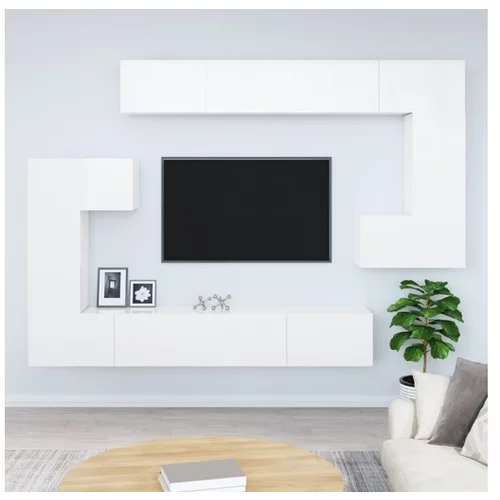  Stenska TV omarica visok sijaj bela inženirski les
