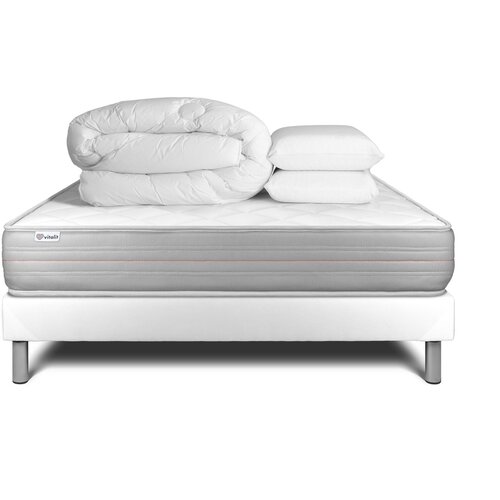 VITALIT Kompletni paket za posteljo - Vzmetnica 160x200 cm + Vzmetnica z letvami (komplet) + 2 vzglavnika + Prevleka - Vitalmemo, (21613540) Slike