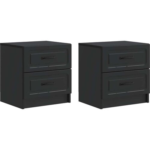  Noćni ormar 2 pcs Crna 43 x 34 5 x 44 5 cm Konstruirano drvo Cene