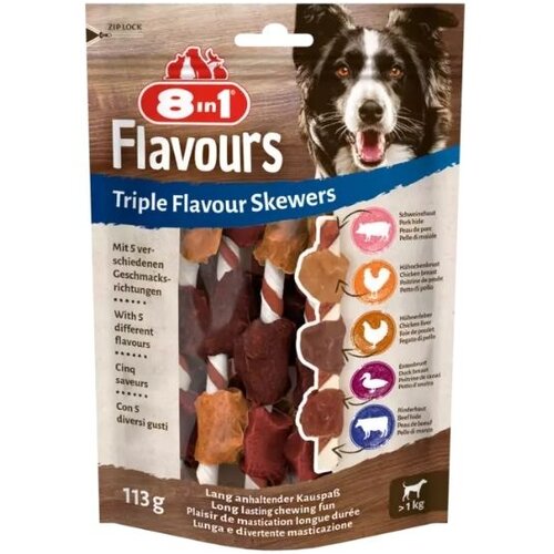 8u1 Delights 8in1 poslastica za pse Triple Flavour Skewers 6 komada, 113 g Cijene