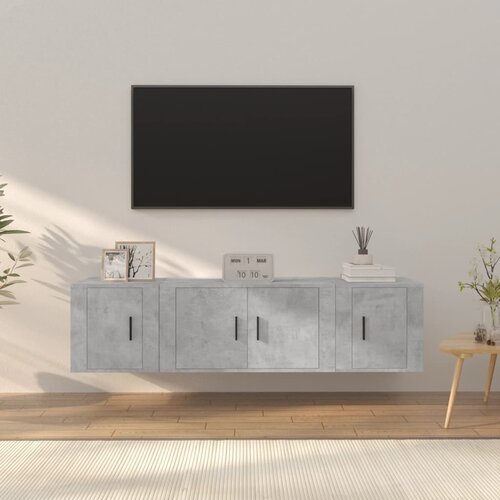 vidaXL 3-dijelni set TV ormarića siva betona konstruirano drvo Cene