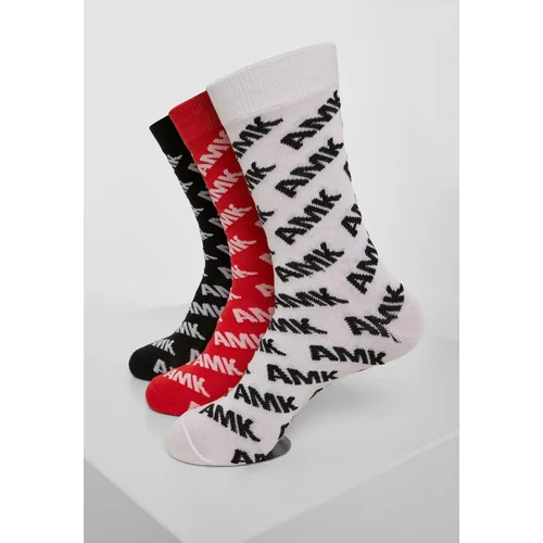 MT Accessoires AMK Allover Socks 3-Pack Black/Red/White