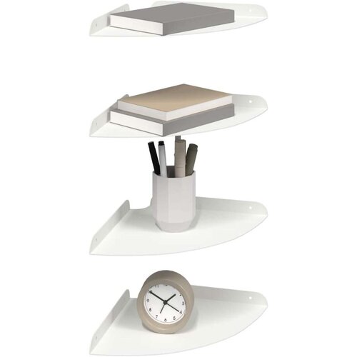  Lebdeća polica s policom s pohranom 4 pcs Bijeli 24 x 24 x 2 cm - Bijeli 24 cm 4 Slike