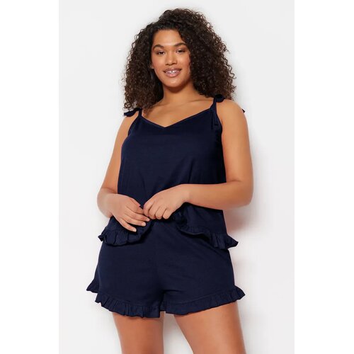 Trendyol Ženski set pidžame Tbbss22Pt0564, Tamnoplavi Cene