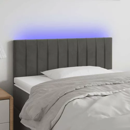  LED posteljno vzglavje temno sivo 100x5x78/88 cm žamet, (20734981)