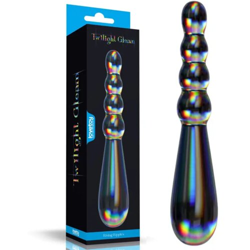 Lovetoy Twilight Gleam Glass Dildo Rising Ripples Slike