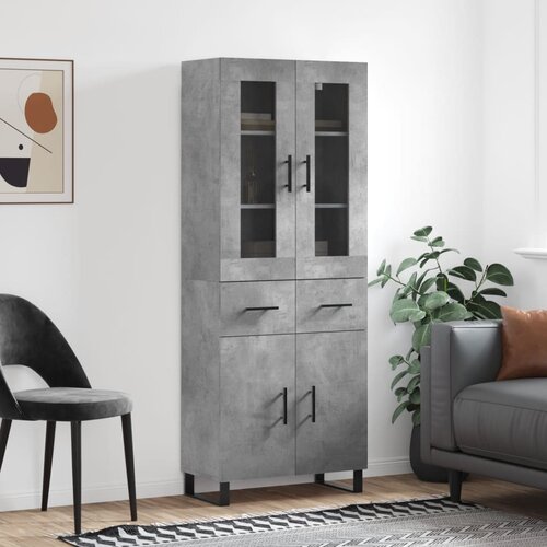 vidaXL Visoka komoda betonsko siva 69,5x34x180 cm inženirski les Cene