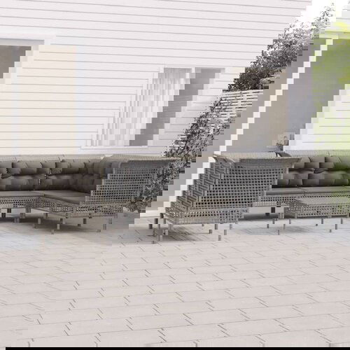  9-dijelna vrtna garnitura od poliratana s jastucima siva Cijene