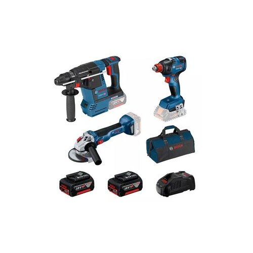 Bosch bušaći čekić GBH 18V-26 + udarni odvrtač GDX 18V-200 + brusilica GWS 18V-10 + 2xAKU - sa baterijom i punjačem Cene