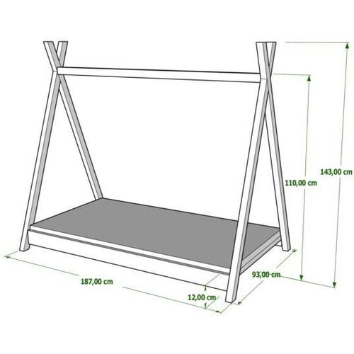 dječji krevet Tipi - bijeli - 180*80 cm Slike