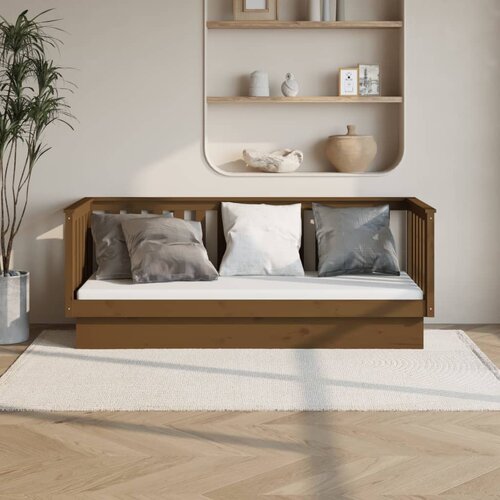 The Living Store Dnevna postelja medeno rjava 90x190 cm trdna borovina - Dnevna Postelja, (21508577) Slike