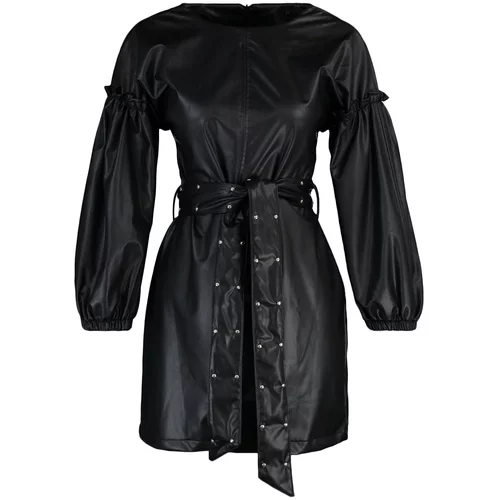 Trendyol Limited Edition Black Faux Leather Dress