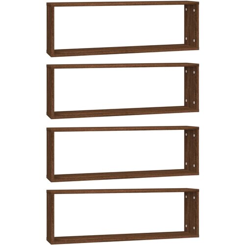 Maison Chic 4 kosi Stenske kockaste police - Stenske Police - Viseče police rjav hrast 80x15x26,5cm inž. les, (21794182) Cene