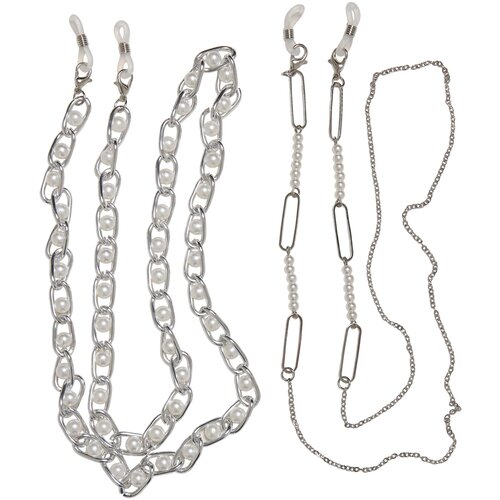 Urban Classics Multifunctional Chain with Pearls 2-Pack - Silver Colors Slike