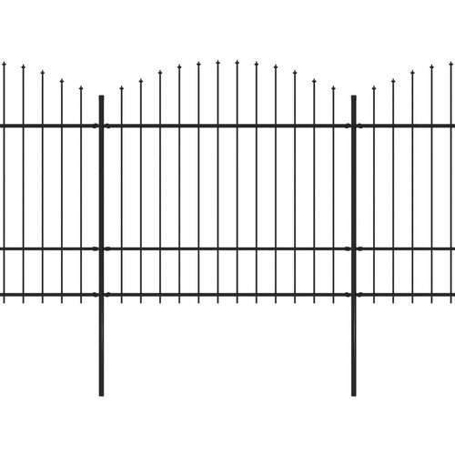 vidaXL vrtna ograja s koničastimi vrhovi jeklo (1,5-1,75)x11,9 m črna Cene