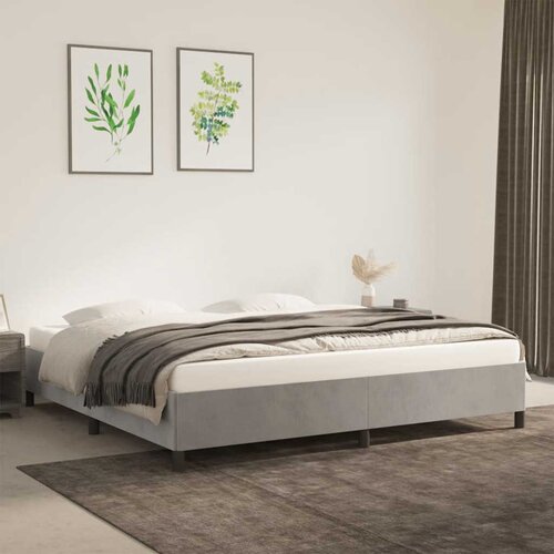  Okvir za krevet bez madraca svjetlosivi 200 x 200 cm baršunasti Cene