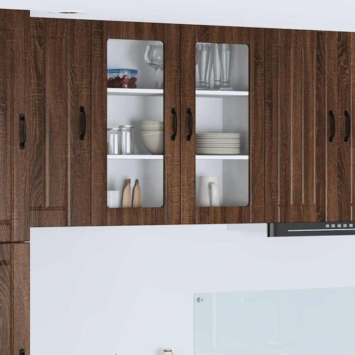 VidaXL Zidni kuhinjski ormarić s policom Smeđi hrast 80 x 31 x 80 cm Slike