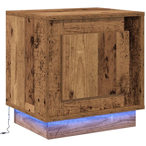 vidaXL Noćni ormarić s LED svjetlima Starino drvo 44x34 5x45 cm Cijene