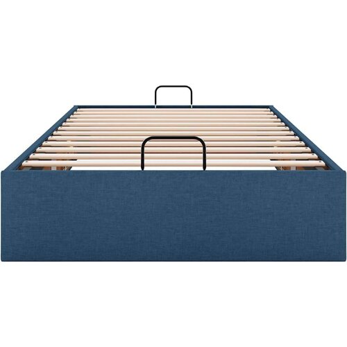 VidaXL otomanski okvir kreveta bez madraca plavi 100x200 cm od tkanine Slike
