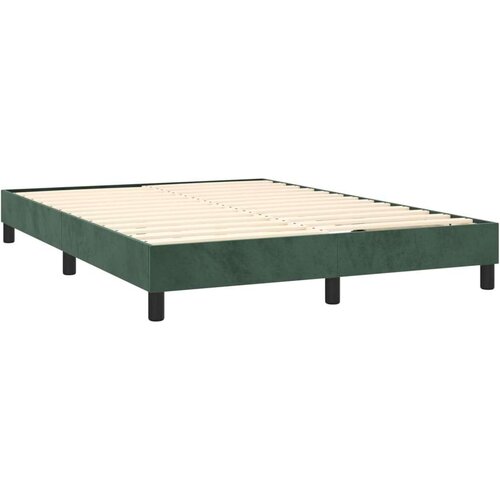 VidaXL Krevet s oprugama i madracem tamnozeleni 140x190 cm bar&amp;scaron;unasti Slike
