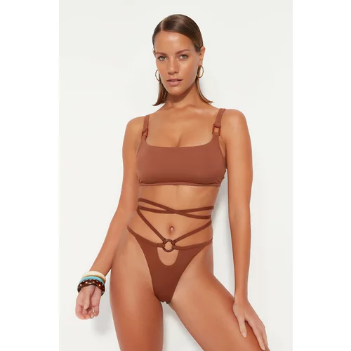 Trendyol bikini top - brown - plain