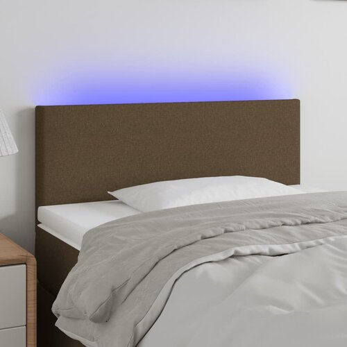 vidaXL LED posteljno vzglavje temno rjavo 90x5x78/88 cm blago Cene