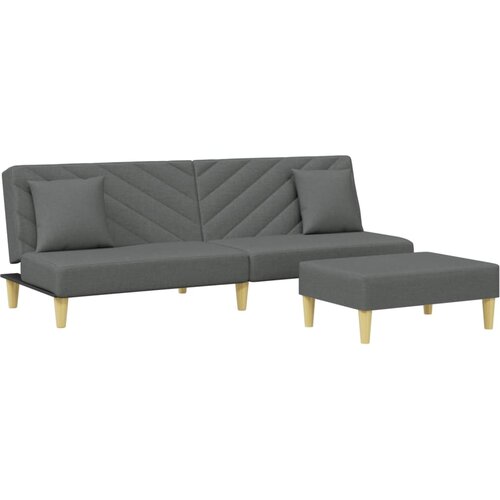 Maison Chic kavč - Sofa - Kanape dvosed z blazinami in stolčkom za noge temno sivo blago, (21727576) Cene