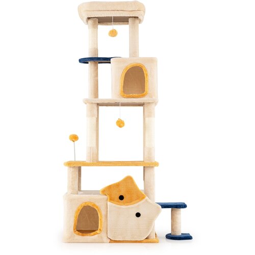 Costway Visoka večnivojska mačja praskalna po&scaron;ta Cat scratching post Cat scratching post cat motiv, (5000208560) Cene