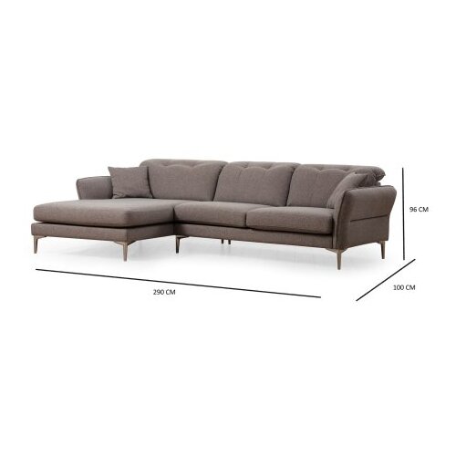 Atelier Del Sofa Ugaona garnitura Costor 180x96x290cm Siva Slike