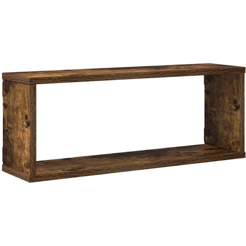  Kockaste zidne police 4 kom dimljeni hrast 60x15x23 cm drvene Slike