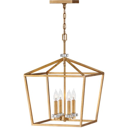 Quintiesse Hinkley Stinson Viseča stropna svetilka Lanterns Distressed Brass, (22098310) Cene