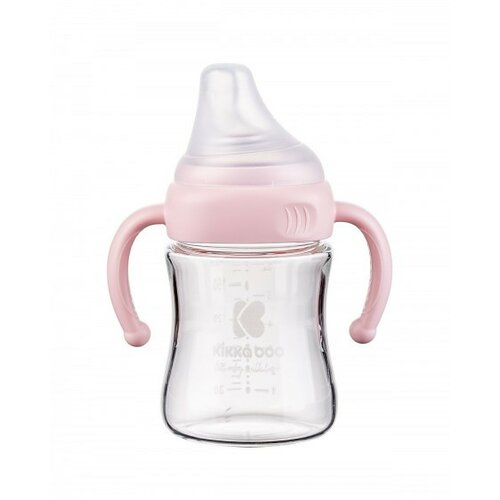 Kikka Boo flašica staklena sa ručicama 180ml pink ( KKB20090 ) KKB20090 Cene