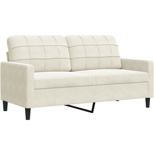 VidaXL kavč dvosed krem 140 cm žamet, (21292976) Slike