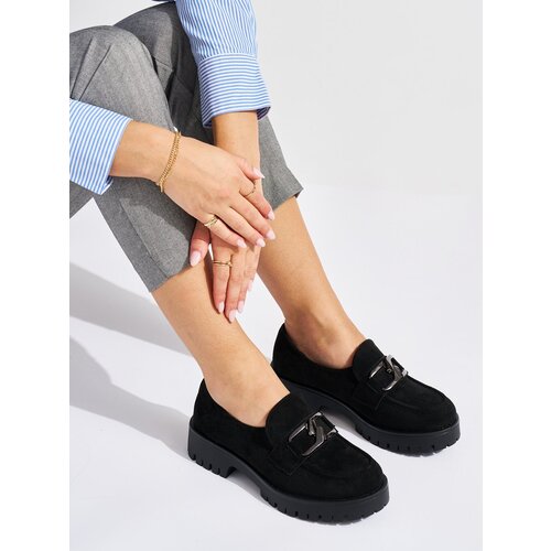 Shelvt Women's suede black loafers Cijene