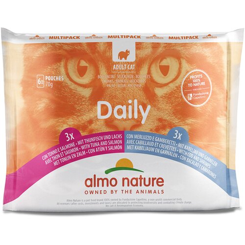 Almo Nature Daily Varčno pakiranje Menu vrečke 24 x 70 g - Me&amp;scaron;ano pakiranje 2 (2 sorti) Slike
