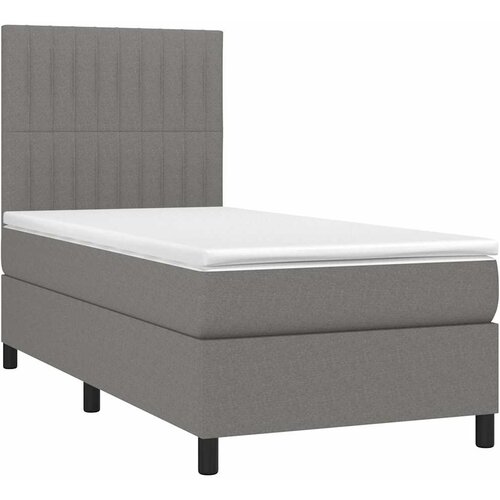  box spring s madracem LED tamnosivi 100x200 cm tkanina Slike