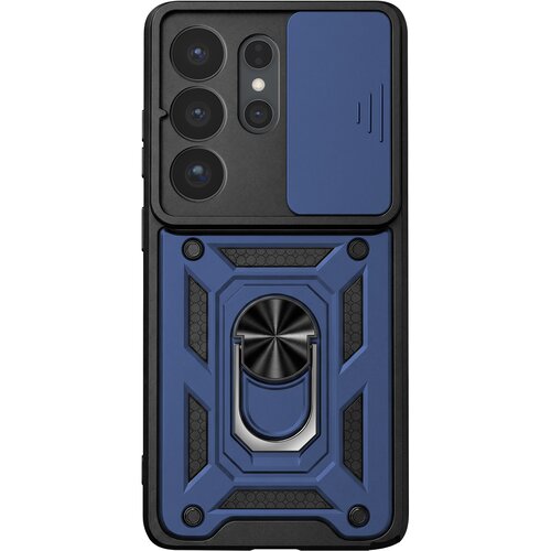 AVIZAR Etui za Galaxy S26 Ultra s prstanastim stojalom in drsnim pokrovčkom kamere, Nočno modra, (5000273840) Cene