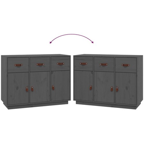  Komoda siva 100 x 40 x 75 cm od masivne borovine Slike