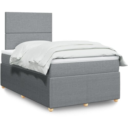 vidaXL Boxspring postelja z vzmetnico svetlo siva 120x190 cm blago Cene