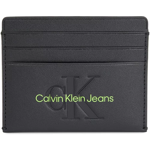 Calvin Klein Jeans Etui za kreditne kartice Sculpted Cardcase 6Cc Mono K60K611987 Black/Dark Juniper 0GX