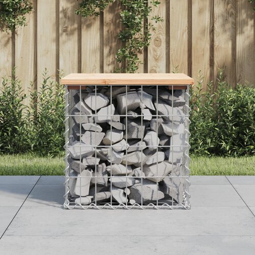 VidaXL Vrtna klop gabion 43x44x42 cm trdna borovina Slike