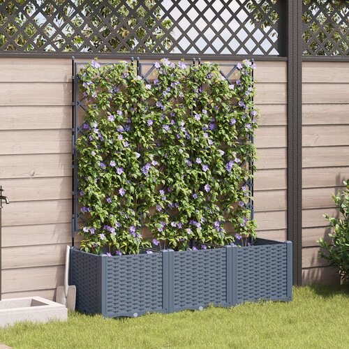 VidaXL Vrtni cvetlični zama&amp;scaron;ek s trakom 3 kosa Svetlo siva 120x40x143 cm, (22010905) Slike