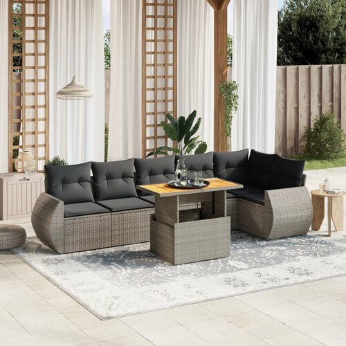 vidaXL 7-dijelni set vrtnih sofa sivi od poliratana Cijene