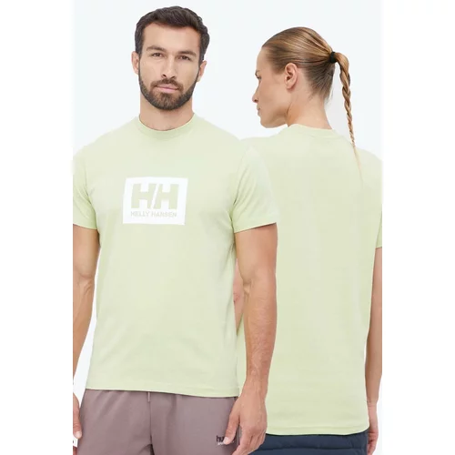 Helly Hansen Pamučna majica boja: zelena, s tiskom, 53285-096