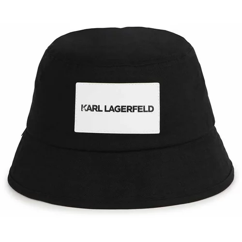Karl Lagerfeld Otroški bombažni klobuk črna barva