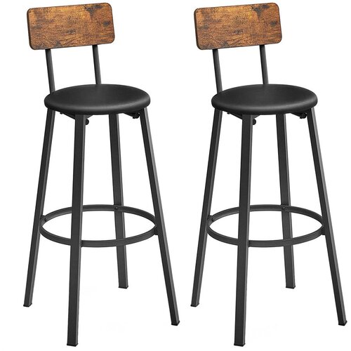 Songmics Set barskih stolov 2 kosa 39x39x100 cm rjava črna, (5000302497) Slike