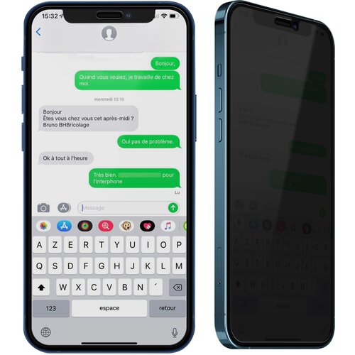 AVIZAR Kaljeno steklo iPhone 12 Pro Max Anti-spy Full Protection, izjemno odporno - crno, (20629116) Cene