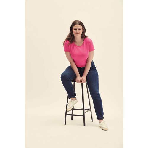 Fruit Of The Loom Pink Iconic women's t-shirt in combed cotton Cene