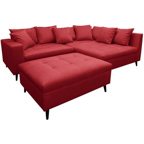 MID.YOU Ecksofa inkl. Hocker, mikrovlakna rdeča Cene